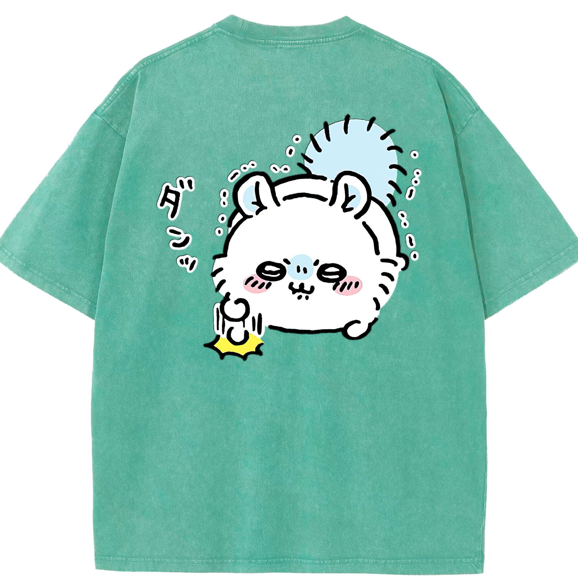 （画像用） ちいかわ モモンガ Chii-kawa Momonga 綿100% ヴィンテージ風 半袖Tシャツ（背面プリント）